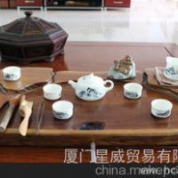 供应星威手绘青花茶具 讲古吃茶系列 整套